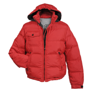 Men's Classic Red Puffer Jacket with Hood